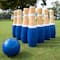 Toy Time Blue Indoor &#x26; Outdoor Wooden Bowling Game Set